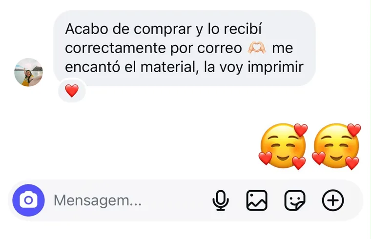 Mensaje: acabo de comprar y lo recibí correctamente, me encantó el material